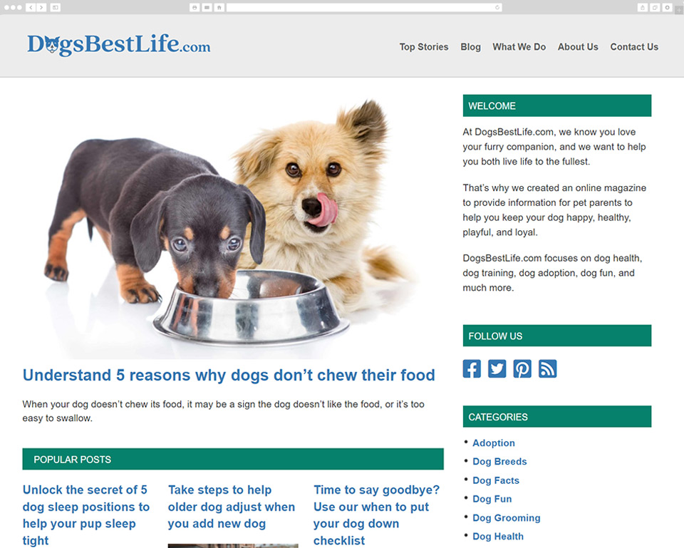 DogsBestLife.com desktop screenshot