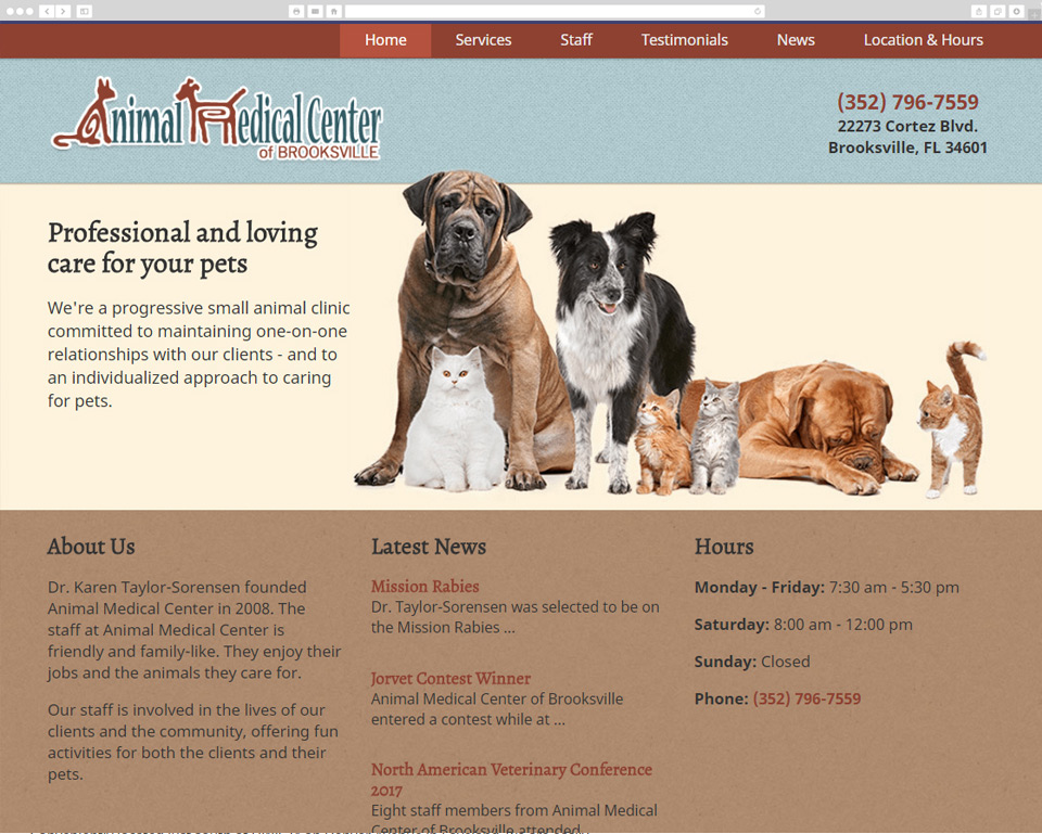 Animal Medical Center 2017 desktop screenshot