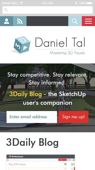 Screenshot of DanielTal.com mobile view