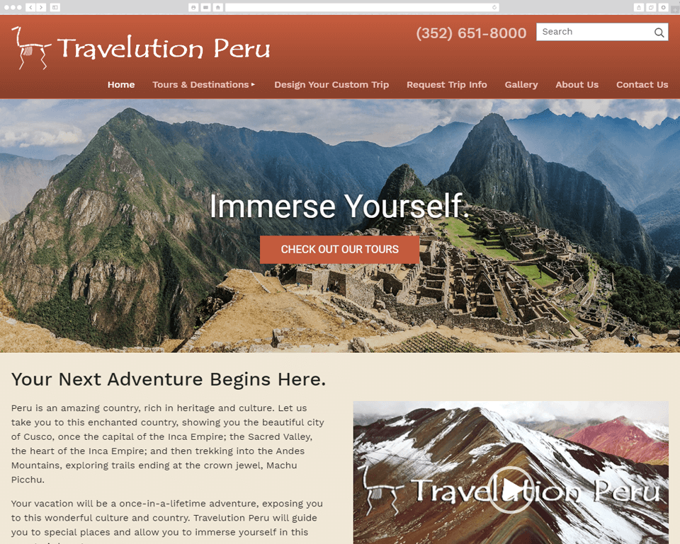 Travelution Peru desktop screenshot