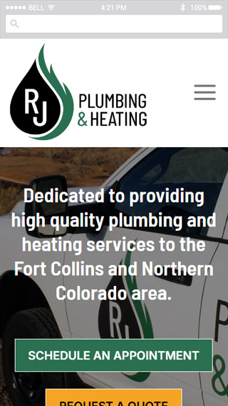 Mobile screenshot RJ Plumbing